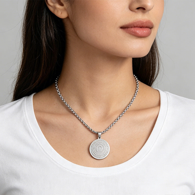 Stainless Steel Arabic Calligraphy Pendant Necklace