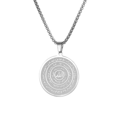 Stainless Steel Arabic Calligraphy Pendant Necklace
