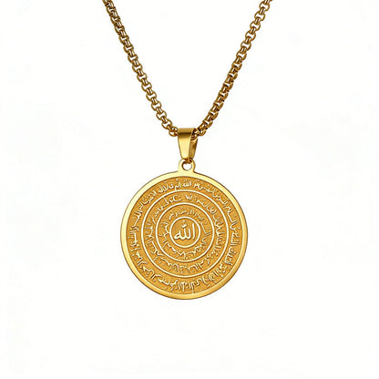 Stainless Steel Arabic Calligraphy Pendant Necklace