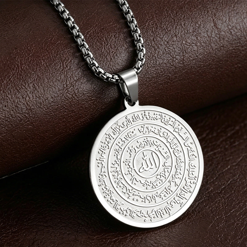Stainless Steel Arabic Calligraphy Pendant Necklace