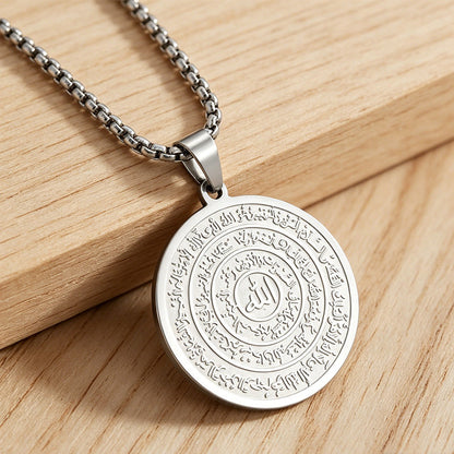 Stainless Steel Arabic Calligraphy Pendant Necklace