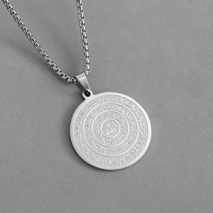 Stainless Steel Arabic Calligraphy Pendant Necklace