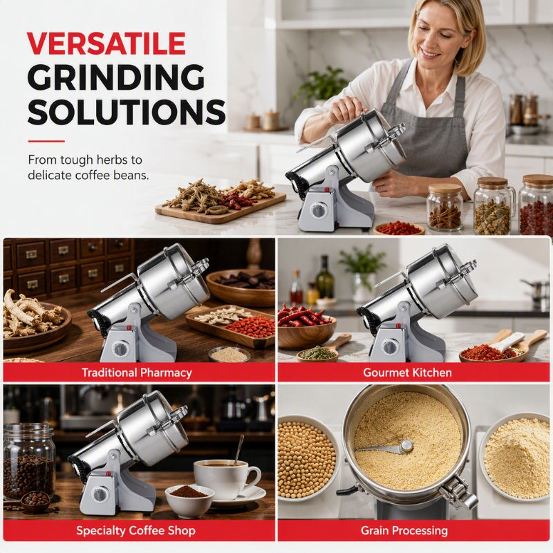 Grind Anything Instantly! No-Stall Multi-Blade Electric Grinder