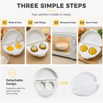 🥳2026 HOT SALE🥳💞50K+ SOLD! 🍳⚡ 50% OFF + BUY MORE, SAVE MORE! Microwave Omelet Cooker – 2-in-1 makes omelets & egg cups in minutes. Premium eco-friendly PP – safe, durable & BPA-free. From £6.99 – stock up for quick healthy breakfasts! 🧼✅