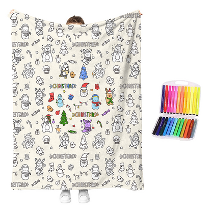 🎨 LIMITED‑TIME 50% OFF! 💛 DIY Coloring Blanket Kit – Soft, Washable, Creative‑Fun ✨