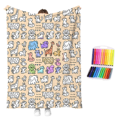 🎨 LIMITED‑TIME 50% OFF! 💛 DIY Coloring Blanket Kit – Soft, Washable, Creative‑Fun ✨
