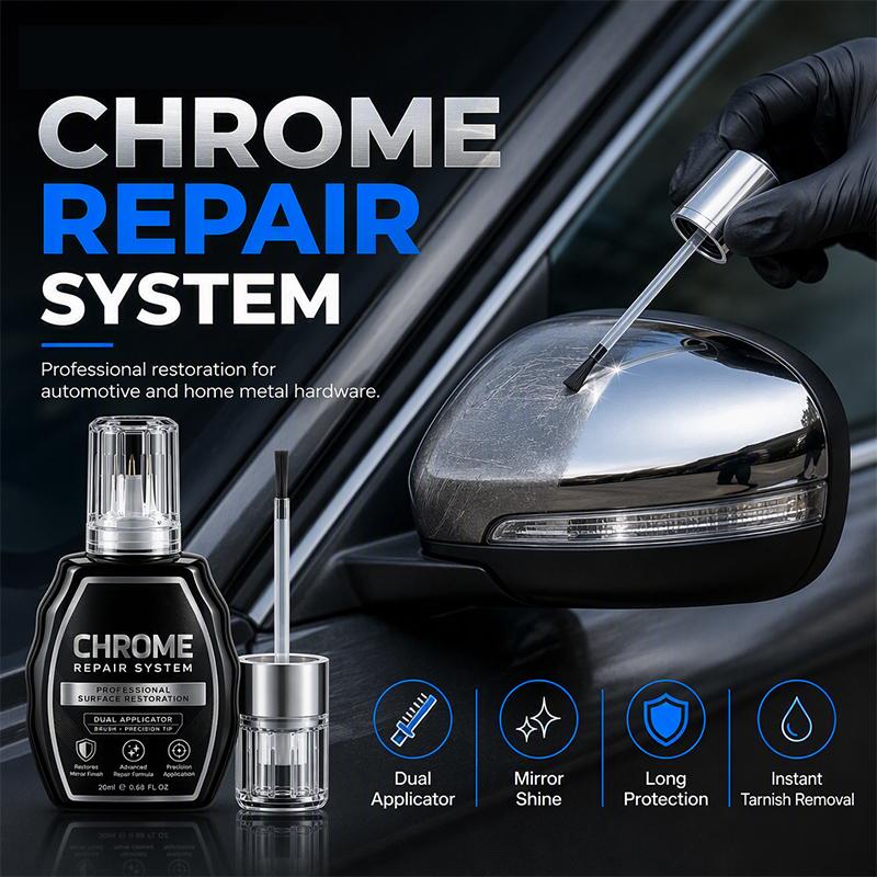 🥳 HOT SALE 2026 🥳 💞 50,000+ SOLD! ✨🚗 Chrome Restoration Set – Removes Oxidation & Restores High-Gloss Metallic Finish | Premium Quality