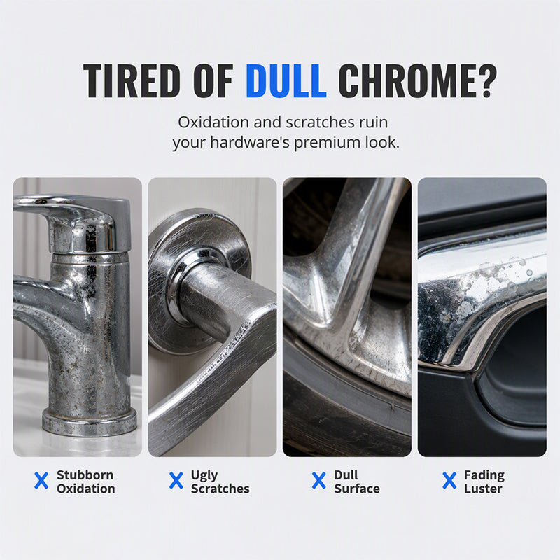 🥳 HOT SALE 2026 🥳 💞 50,000+ SOLD! ✨🚗 Chrome Restoration Set – Removes Oxidation & Restores High-Gloss Metallic Finish | Premium Quality