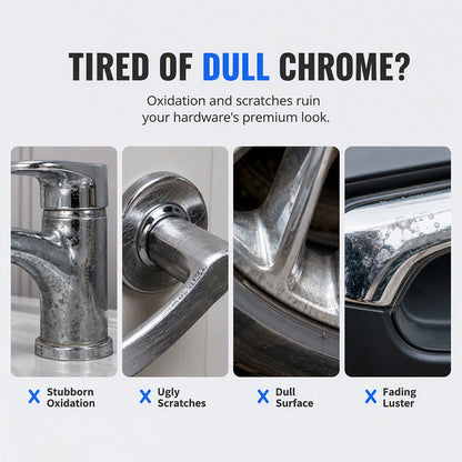 🥳 HOT SALE 2026 🥳 💞 50,000+ SOLD! ✨🚗 Chrome Restoration Set – Removes Oxidation & Restores High-Gloss Metallic Finish | Premium Quality
