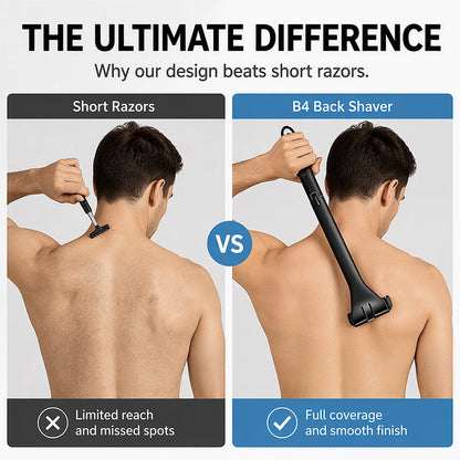 Foldable Manual Back Hair Shaver with Long Handle