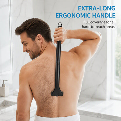 Foldable Manual Back Hair Shaver with Long Handle