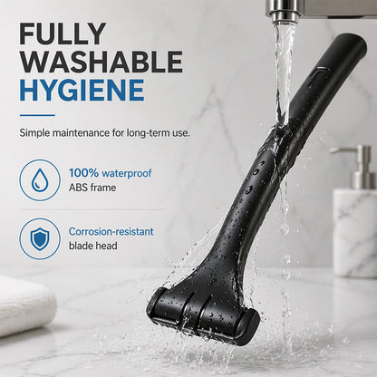 Foldable Manual Back Hair Shaver with Long Handle
