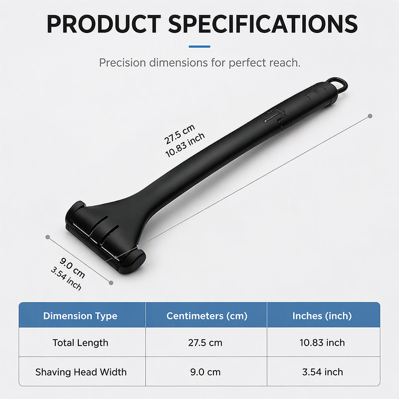 Foldable Manual Back Hair Shaver with Long Handle