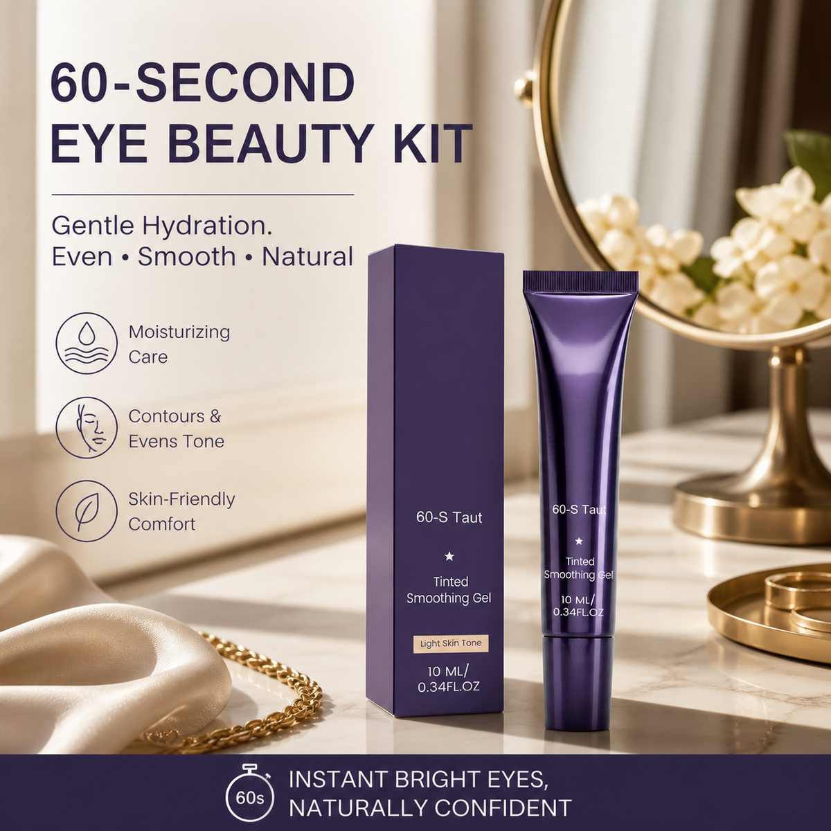 💰 Big Savings - 30% SALE🔥60-Second Eye Makeup Set – Tinted Firming Eye Gel for Puffiness & Under-Eye Bags