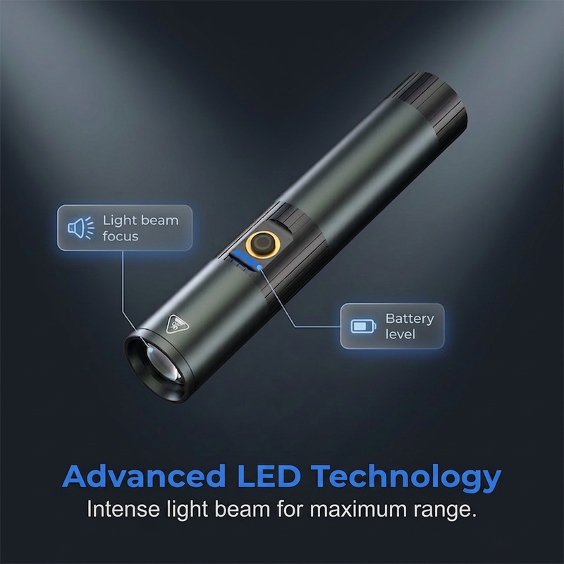 ⏳Time-Limited Special⏰Ultra-Bright Tactical Flashlight with Zoom Function – Rugged, Waterproof, Rechargeable 🏕️