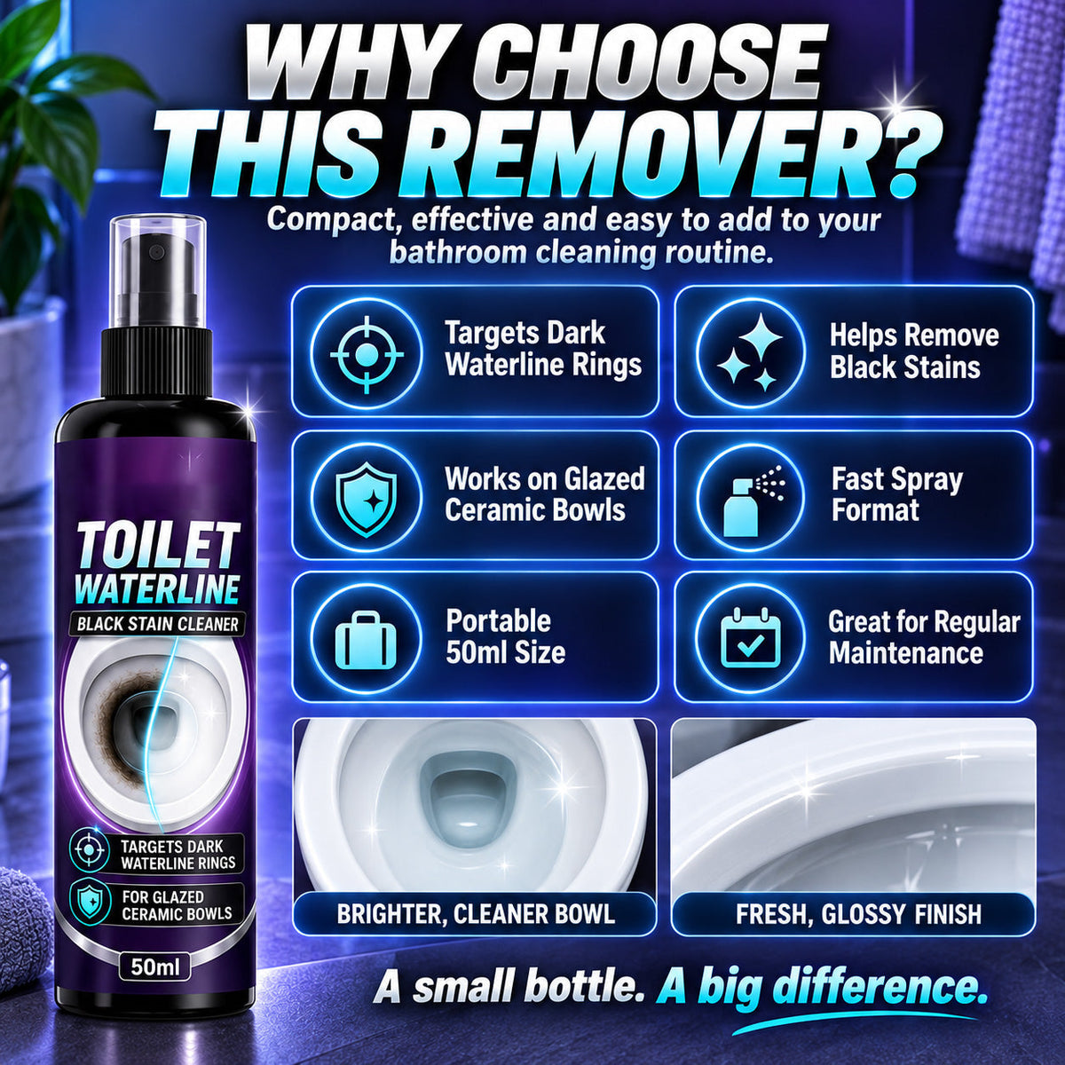 📢📢50% OFF !! ⏰Toilet Bowl Waterline Cleaner Spray