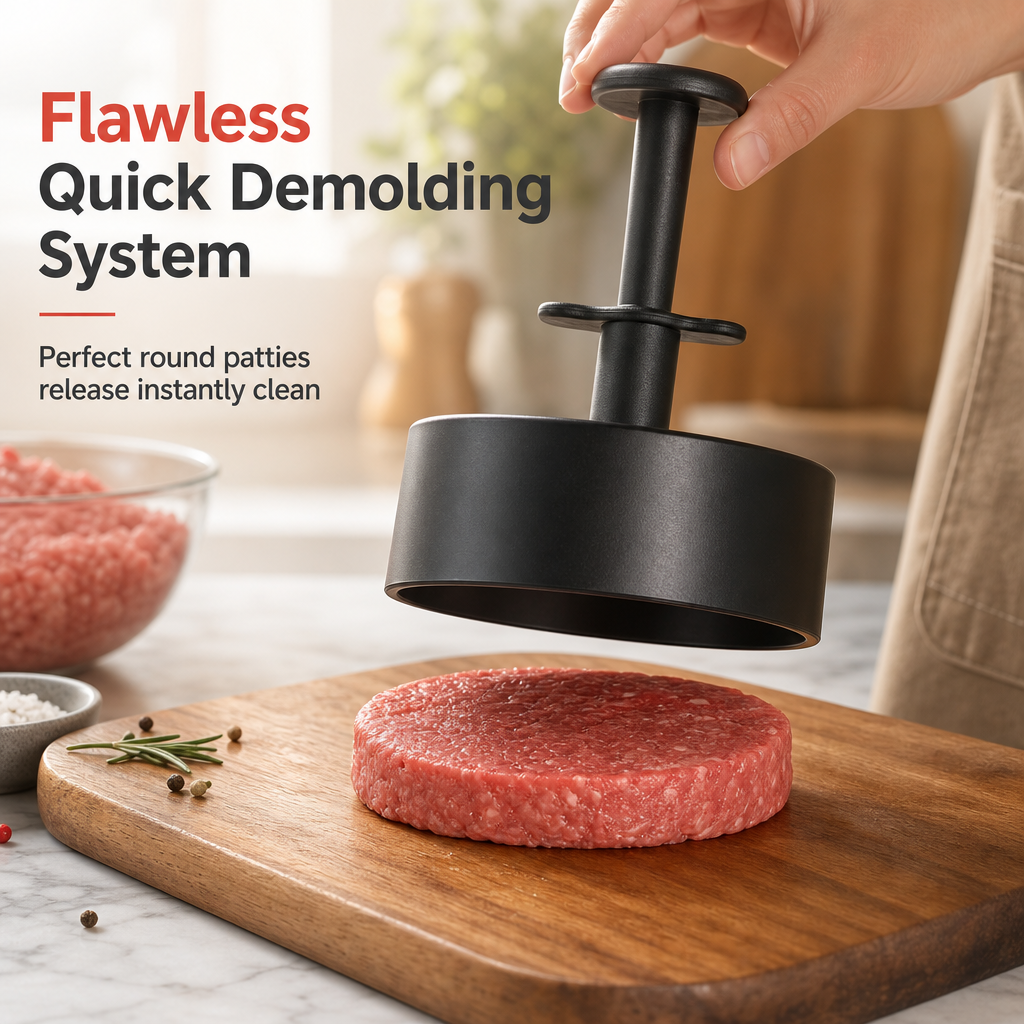 🍔 LIMITED-TIME 50% OFF ✨ Hamburger Press & Patty Maker — Automatic Spring Rebound, Quick Demold