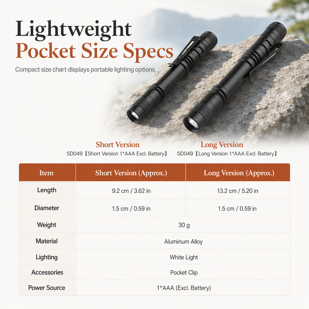 Mini LED Penlight Aluminum Alloy Pocket Flashlight