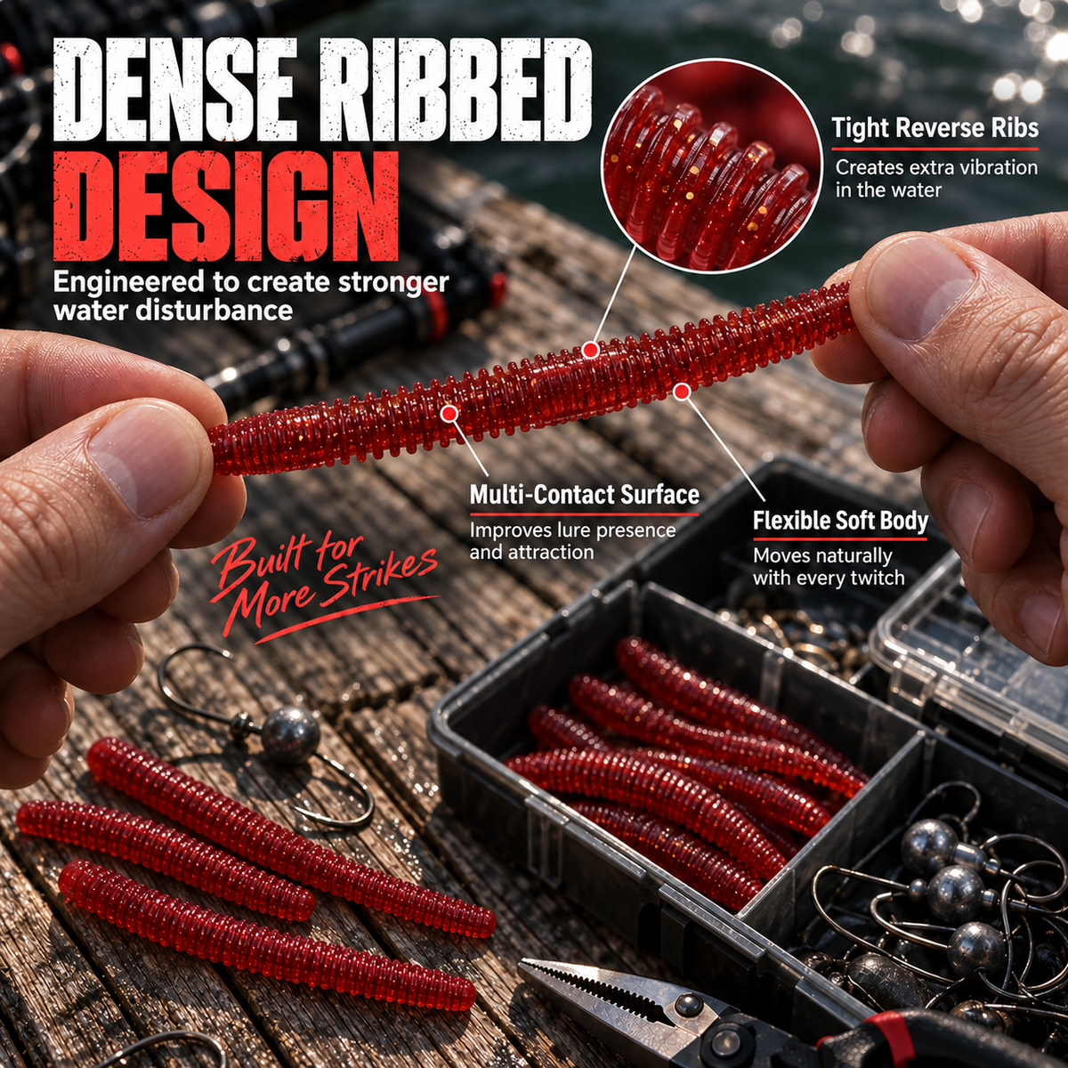 Soft Plastic Worm Fishing Lures