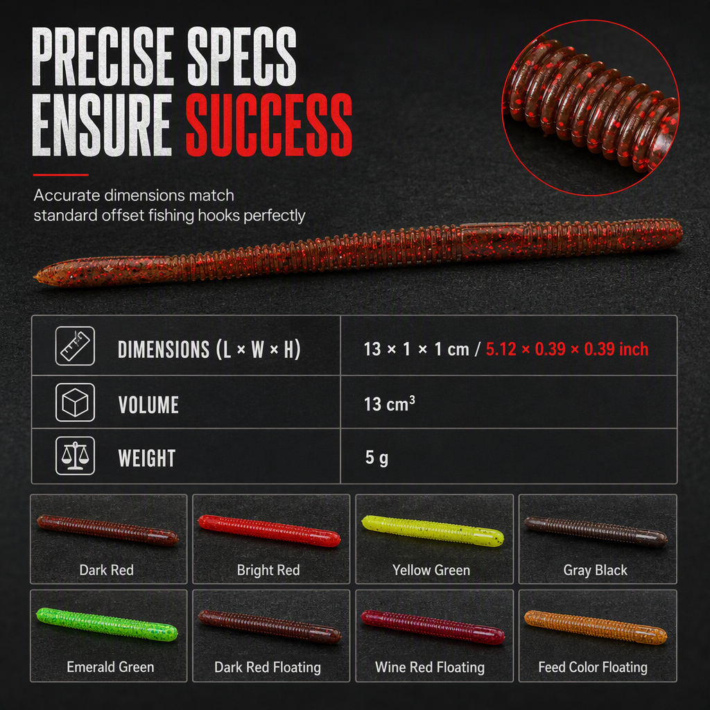 Soft Plastic Worm Fishing Lures