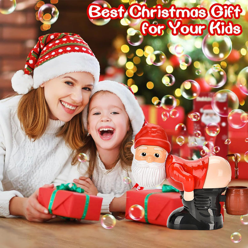 ⏳Time-Limited Special ⏰ Christmas Santa Bubble Maker – One-Click Automatic Bubble Blowing, Joyful Music & Flashing Night Lights – Cute Holiday Toy for Kids & Family Fun 🎄