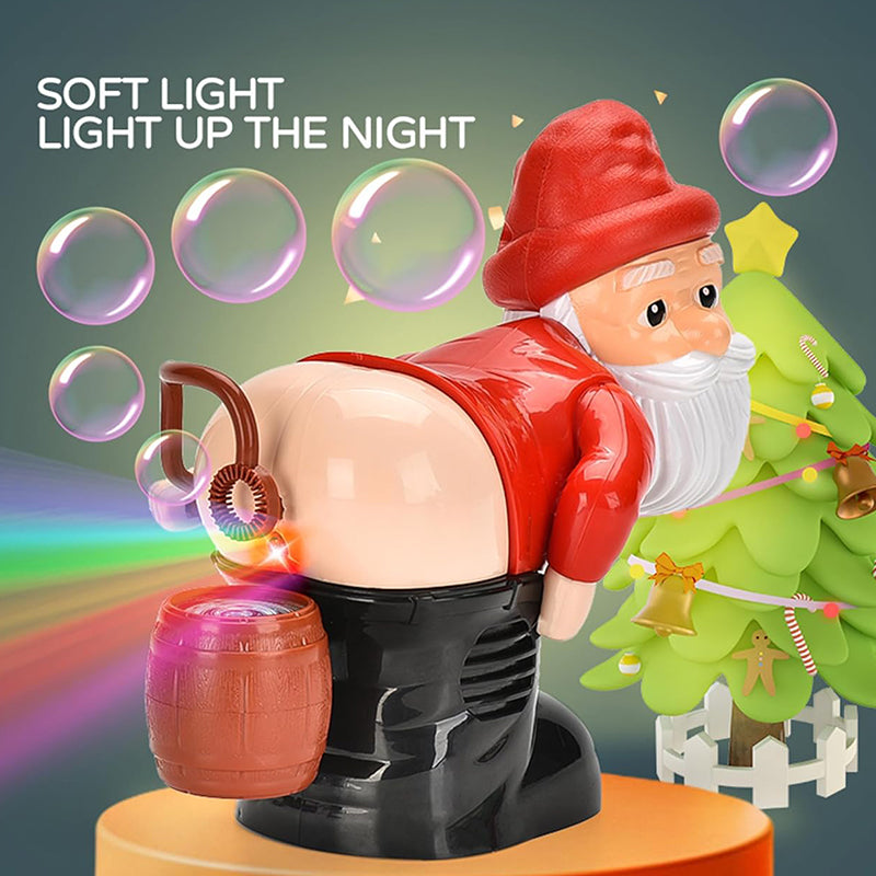 ⏳Time-Limited Special ⏰ Christmas Santa Bubble Maker – One-Click Automatic Bubble Blowing, Joyful Music & Flashing Night Lights – Cute Holiday Toy for Kids & Family Fun 🎄