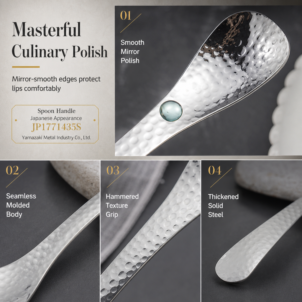 Stainless Steel Hammered Dessert Spoon
