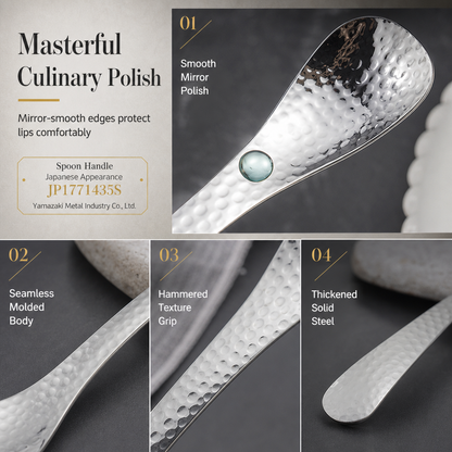 Stainless Steel Hammered Dessert Spoon