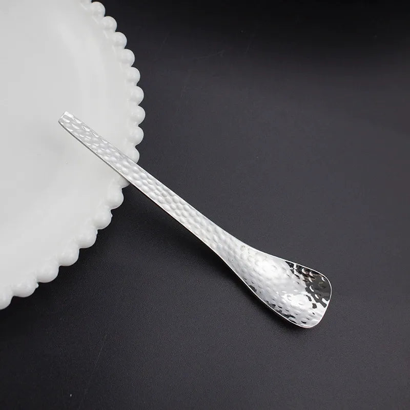 Stainless Steel Hammered Dessert Spoon