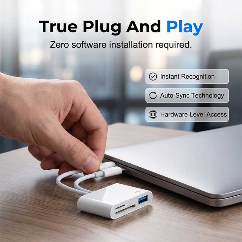💾 5-in-1 Memory Card Reader | USB-C + 8-Pin