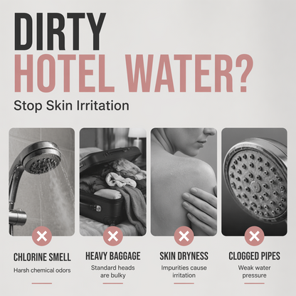 Portable Travel Shower Head with Filter Telescopic Lipstick Design
