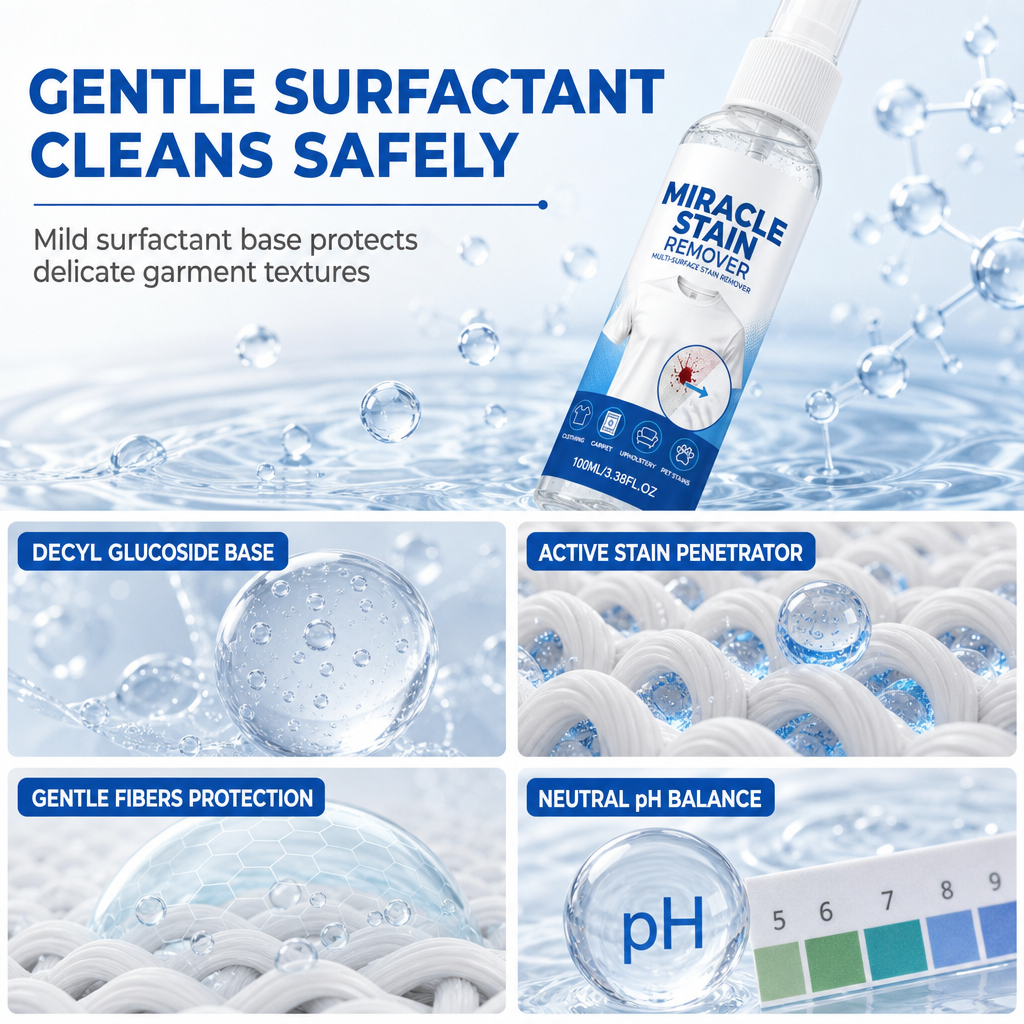 Gentle Clothing and Fabric Stain Remover Spary