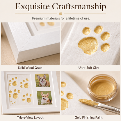 🐾 52% OFF! DIY keepsake set for pet paw prints – wooden frame, soft clay, and space for a photo – preserve a cherished memory forever 🖼️🐱
