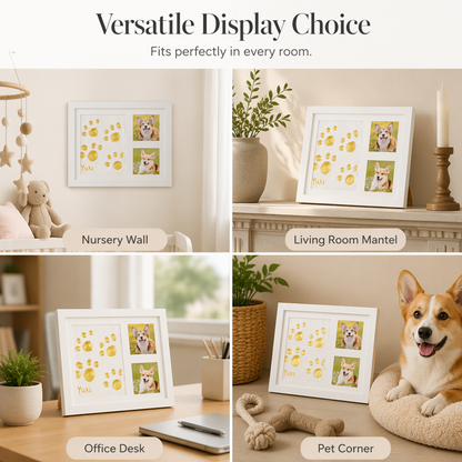 🐾 52% OFF! DIY keepsake set for pet paw prints – wooden frame, soft clay, and space for a photo – preserve a cherished memory forever 🖼️🐱
