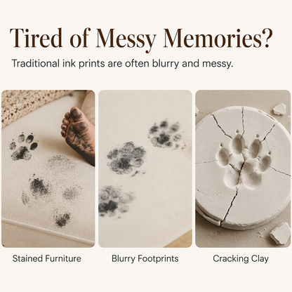 🐾 52% OFF! DIY keepsake set for pet paw prints – wooden frame, soft clay, and space for a photo – preserve a cherished memory forever 🖼️🐱