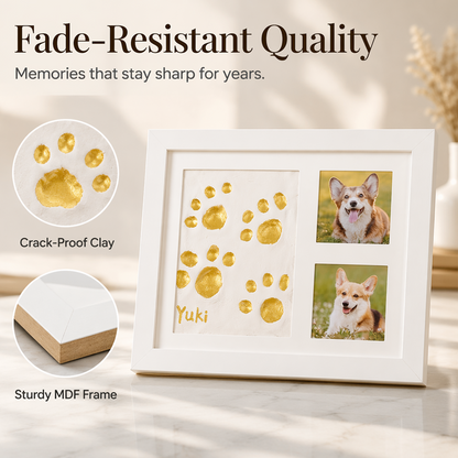 🐾 52% OFF! DIY keepsake set for pet paw prints – wooden frame, soft clay, and space for a photo – preserve a cherished memory forever 🖼️🐱