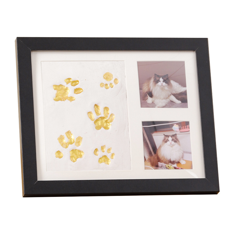 🐾 52% OFF! DIY keepsake set for pet paw prints – wooden frame, soft clay, and space for a photo – preserve a cherished memory forever 🖼️🐱
