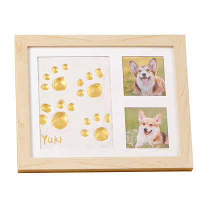 🐾 52% OFF! DIY keepsake set for pet paw prints – wooden frame, soft clay, and space for a photo – preserve a cherished memory forever 🖼️🐱