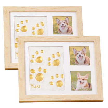 🐾 52% OFF! DIY keepsake set for pet paw prints – wooden frame, soft clay, and space for a photo – preserve a cherished memory forever 🖼️🐱