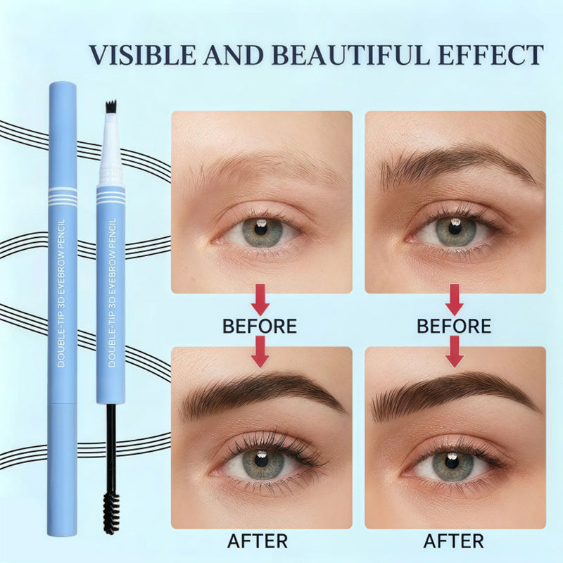 Double-Head Eyebrow Pencil for Defined Hair Strokes