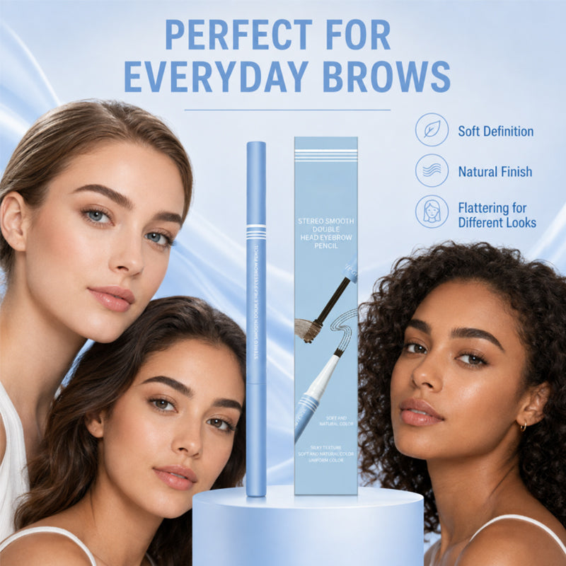 Double-Head Eyebrow Pencil for Defined Hair Strokes
