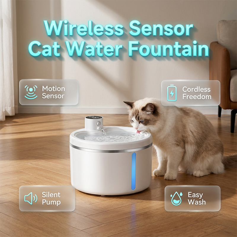 🐱 50% OFF! ✨ Cordless Cat Water Fountain – 2.5L Sensor-Activated Flow, Battery-Powered Cordless Placement & Removable Cleaning Access – Fresh Flowing Water for Small-to-Medium Pets 💧