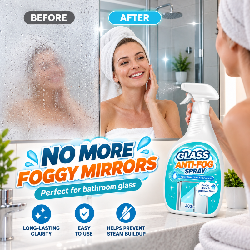 🥳2026 HOT SALE🥳💞50K+ SOLD! 🚗🪟 50% OFF! Glass Anti-Fog Spray – water-based formula prevents foggy build-up, long-lasting clarity, streak-free. For car windshields, mirrors & home windows! ✨💪