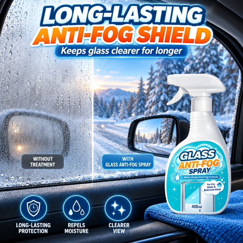 🥳2026 HOT SALE🥳💞50K+ SOLD! 🚗🪟 50% OFF! Glass Anti-Fog Spray – water-based formula prevents foggy build-up, long-lasting clarity, streak-free. For car windshields, mirrors & home windows! ✨💪