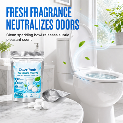 20 Pack White Round Effervescent Toilet Tank Freshener and Deodorizer Tablets