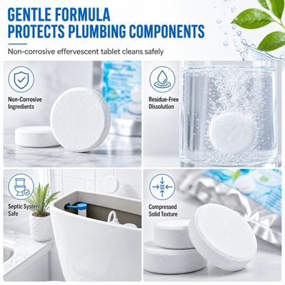 20 Pack White Round Effervescent Toilet Tank Freshener and Deodorizer Tablets