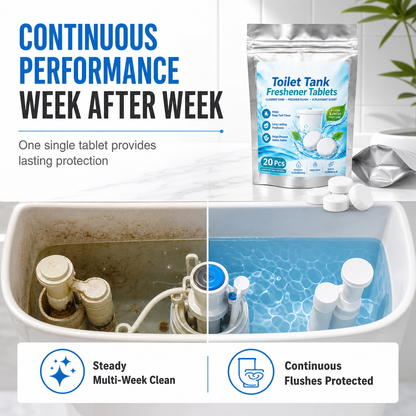 20 Pack White Round Effervescent Toilet Tank Freshener and Deodorizer Tablets