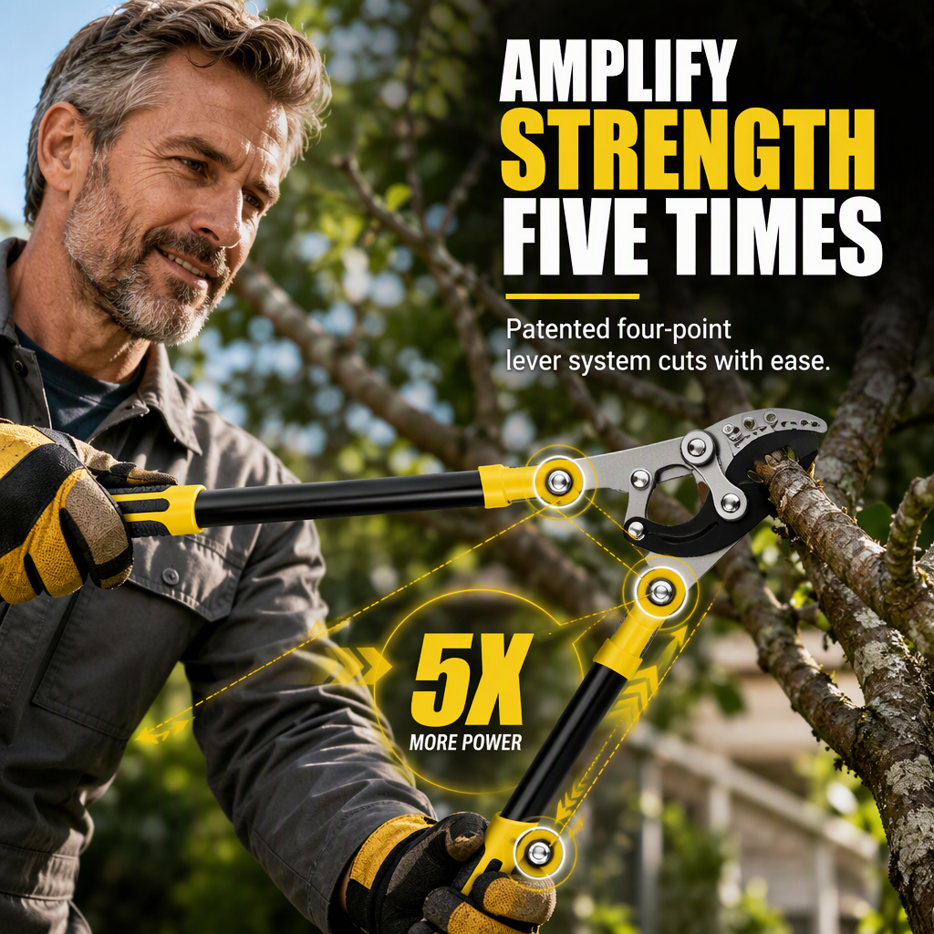 Prune Thick Branches Instantly! Heavy-Duty Compound Pruning Shears