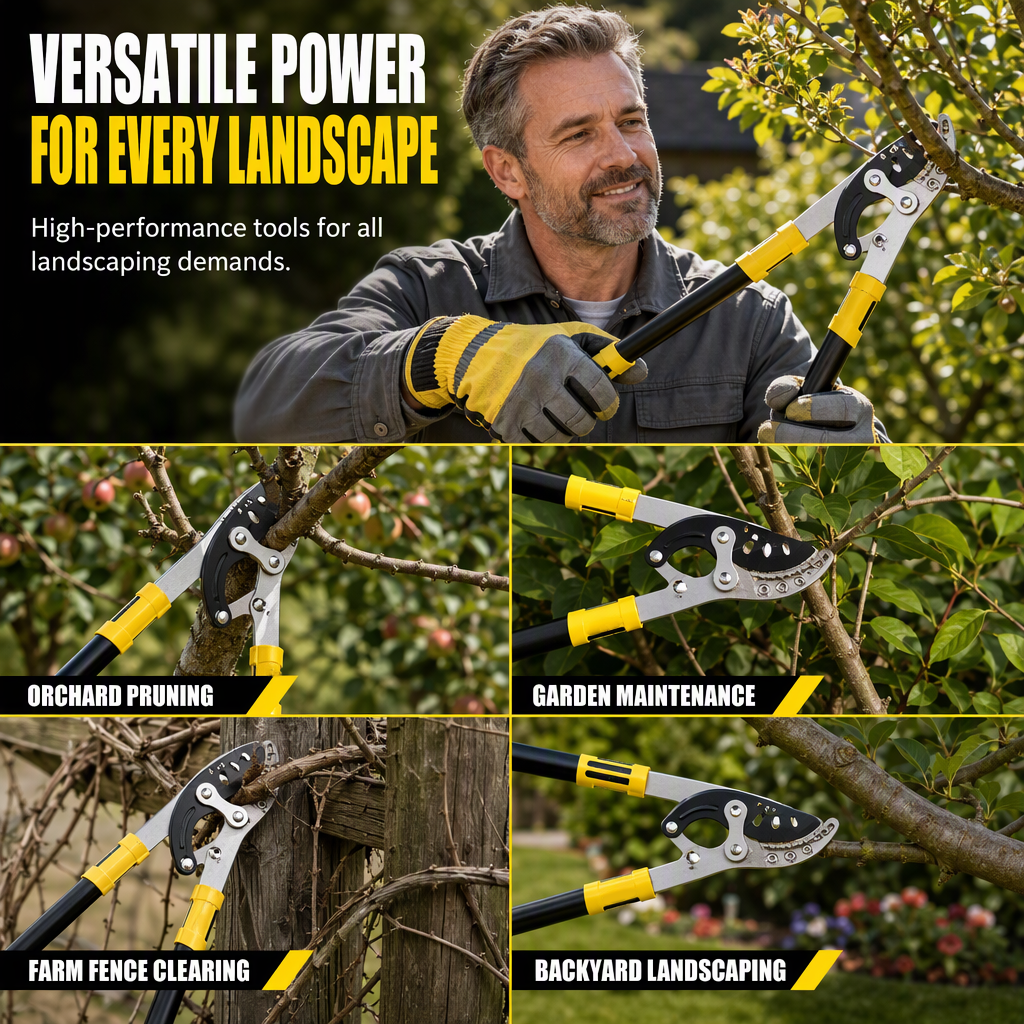 Prune Thick Branches Instantly! Heavy-Duty Compound Pruning Shears
