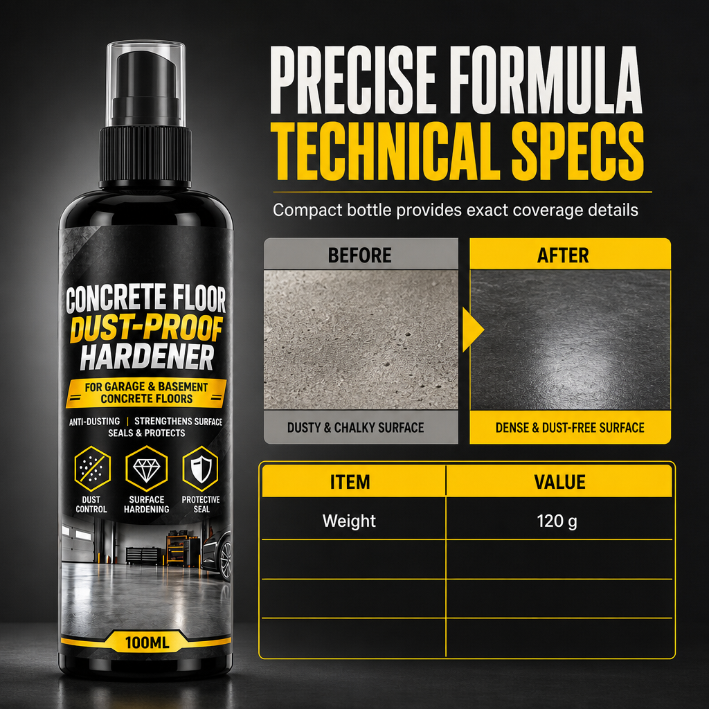 Garage Cement Floor Dusting Hardener – Seal, Harden & Stop Dust for Good 🏠✨